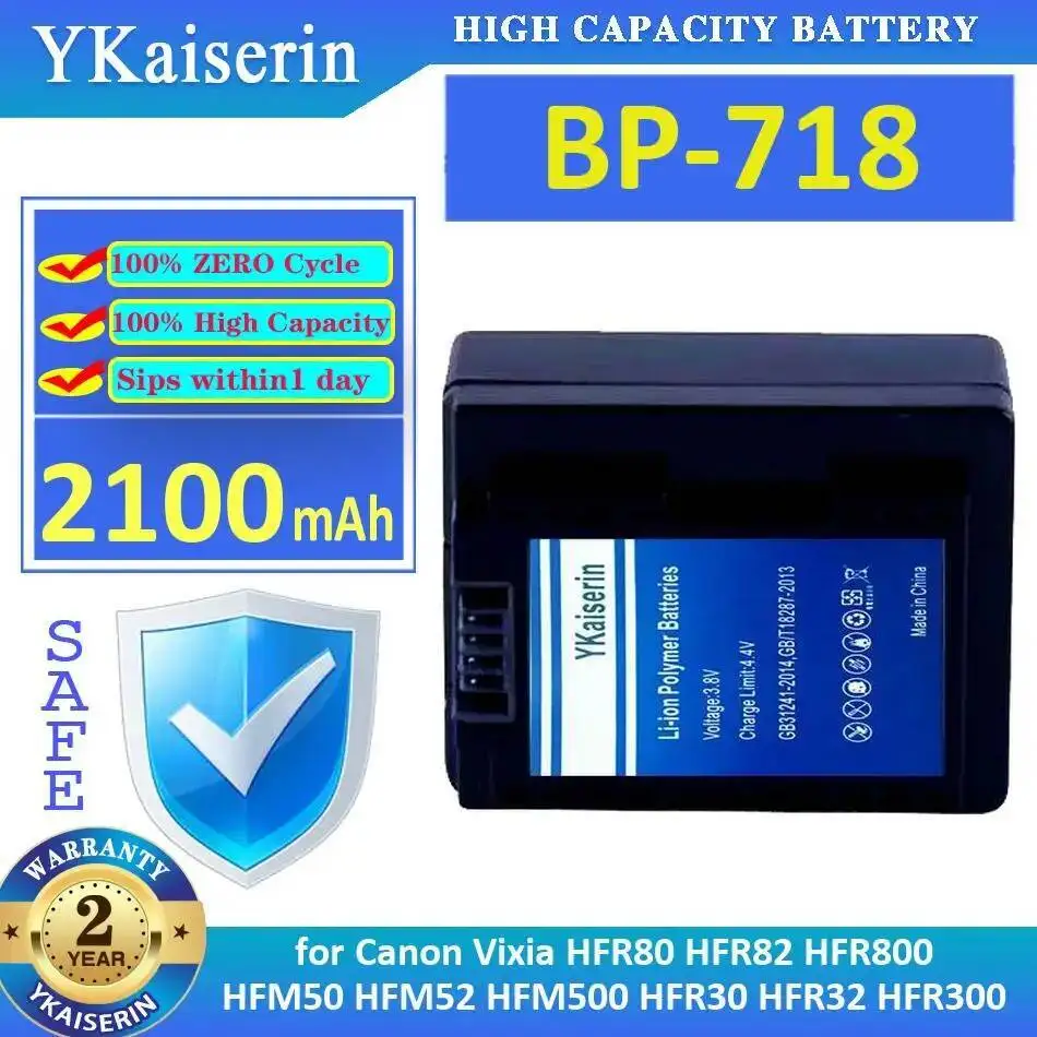 Аккумулятор для камеры BP-718 2100 мАч для Canon Vixia HFR80 HFR82 HFR800 HFM50 HFM52 HFM500 HFR30 HFR32 HFR300
Аккумулятор для камеры BP-718 2100 мАч для Canon Vixia HFR80 HFR82 HFR800 HFM50 HFM52 HFM500 HFR30 HFR32 HFR300