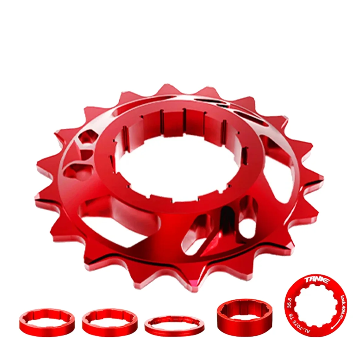 A64T TANKE Single Speed Flywheel Conversion Kit 18T Cassette Cog Road Bike Sprocket for Freewheel Chain Red
A64T TANKE Single Speed Flywheel Conversion Kit 18T Cassette Cog Road Bike Sprocket for Freewheel Chain Red