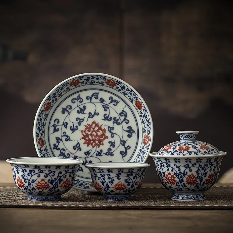 Home Jingdezhen Blue and White Three-sided Covered Bowl Set, Ceramic Tea Bowl Hovering Gift Box
Home Jingdezhen Blue and White Three-sided Covered Bowl Set, Ceramic Tea Bowl Hovering Gift Box