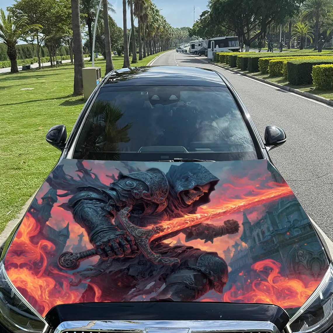 Blazing Reaper and Flame Sword Car Vinyl Wrap, PVC Material Waterproof Car Hood Sticker, Self-Adhesive Scratch-Resistant Sticker
Blazing Reaper and Flame Sword Car Vinyl Wrap, PVC Material Waterproof Car Hood Sticker, Self-Adhesive Scratch-Resistant Sticker