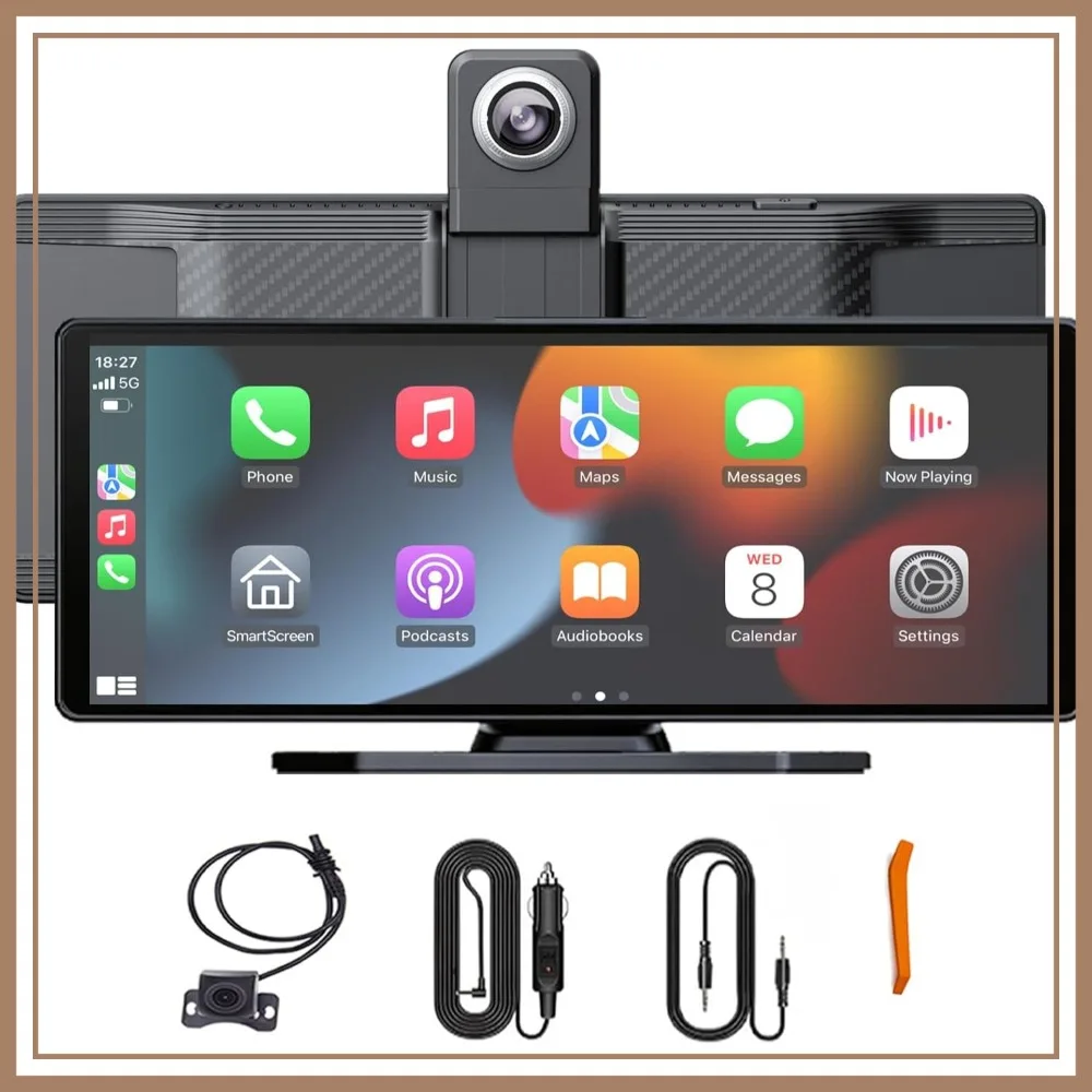 10.26" Wireless CarPlay & Android Auto Screen with 4K Dash Cam, 1080P Backup Camera, GPS, Voice Control, Mirror Link
10.26" Wireless CarPlay & Android Auto Screen with 4K Dash Cam, 1080P Backup Camera, GPS, Voice Control, Mirror Link