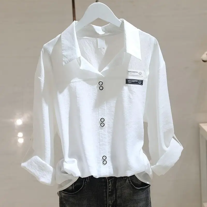 Women Spring Summer Korean Fashion Office Lady Solid Color Polo Collar Long Sleeve Shirts Ladies Simplicity Trend All-match Tops
Women Spring Summer Korean Fashion Office Lady Solid Color Polo Collar Long Sleeve Shirts Ladies Simplicity Trend All-match Tops