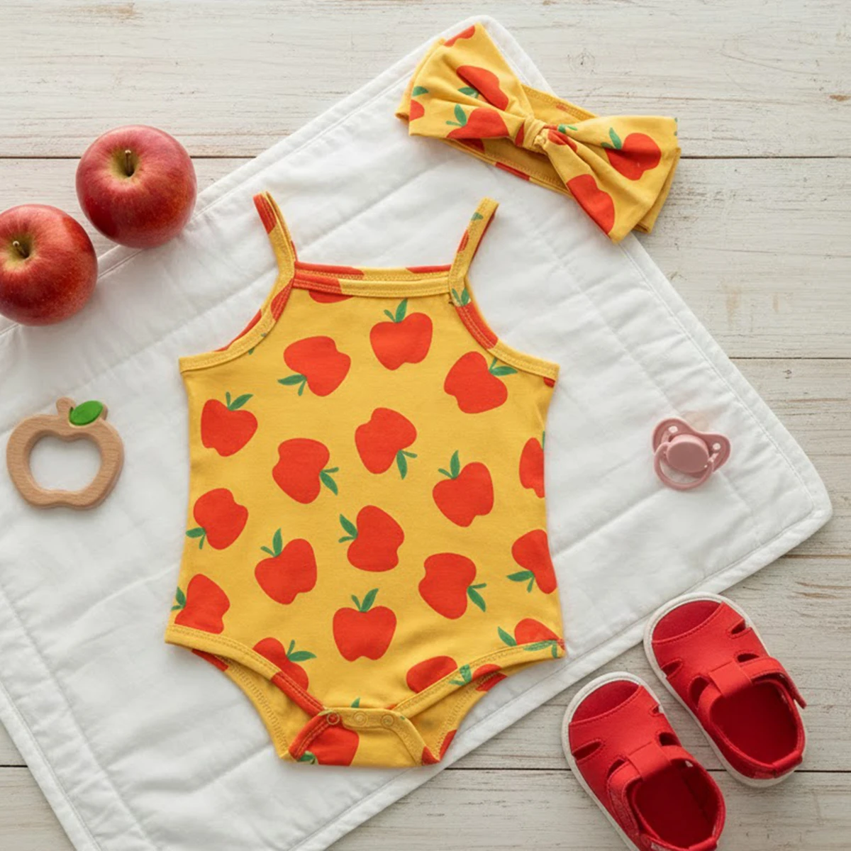 Sanlutoz Cotton Toddler Girls Summer Clothing Apple Onesies Baby Girls Bodysuits with Headband
Sanlutoz Cotton Toddler Girls Summer Clothing Apple Onesies Baby Girls Bodysuits with Headband