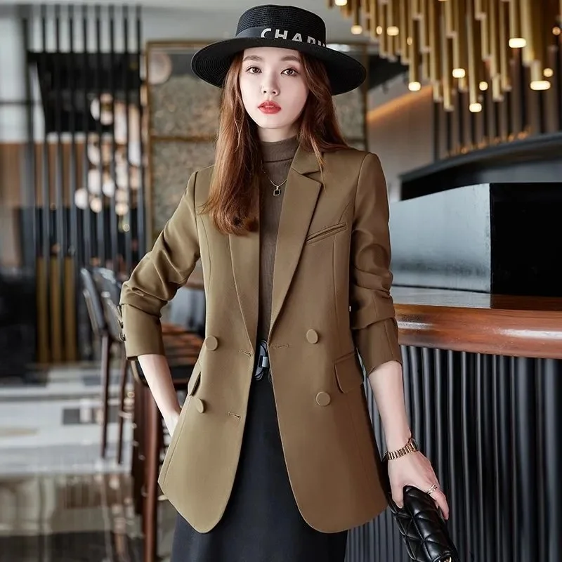 Women Blazer New Autumn Winter Fashion Temperament Long Sleeve Slim Jacket Office Ladies Work Suit Coat Brown White Black
Women Blazer New Autumn Winter Fashion Temperament Long Sleeve Slim Jacket Office Ladies Work Suit Coat Brown White Black