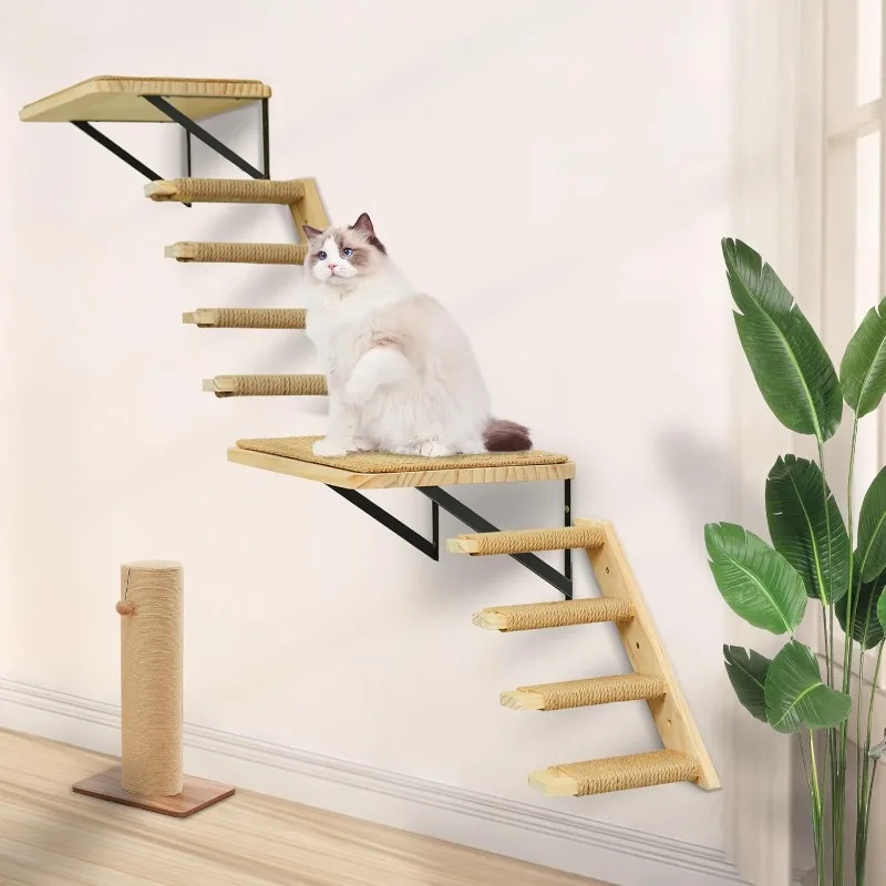 Cat Wall Shelves Stairs Cat Wall Furniture Mounted, 2PCS Cat Shelves & 2PCS 4 Steps Wall Climbing Shelves Scratching Perches
Cat Wall Shelves Stairs Cat Wall Furniture Mounted, 2PCS Cat Shelves & 2PCS 4 Steps Wall Climbing Shelves Scratching Perches
