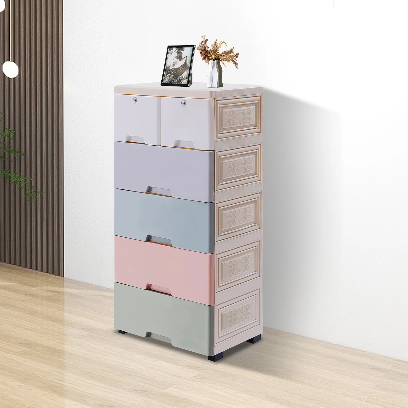 6-Drawer Storage Cabinet, Tall Dresser Organizer with Removable Drawers, Modern Closet Organizer for Bedroom, Playroom, Office
6-Drawer Storage Cabinet, Tall Dresser Organizer with Removable Drawers, Modern Closet Organizer for Bedroom, Playroom, Office