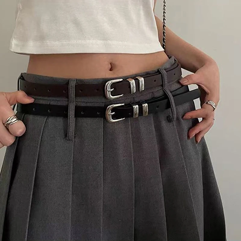 Fashionable Simple Thin Belts For Women Girls Minimalist Solid Color Versatile Belts Creative Alloy Buckle Decoration Belt
Fashionable Simple Thin Belts For Women Girls Minimalist Solid Color Versatile Belts Creative Alloy Buckle Decoration Belt