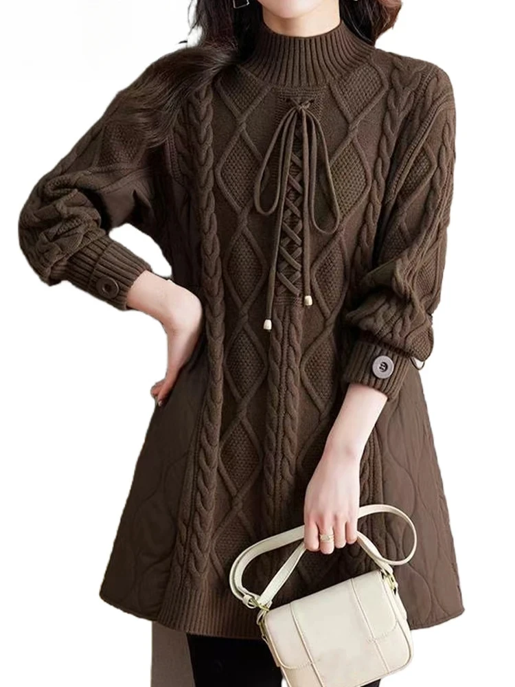 Korean Paddded Luxury Long Ladies Winter Sweaters Patchwork Casual Jumper Classic Vintage Loose Oversized Warm Pullover
Korean Paddded Luxury Long Ladies Winter Sweaters Patchwork Casual Jumper Classic Vintage Loose Oversized Warm Pullover