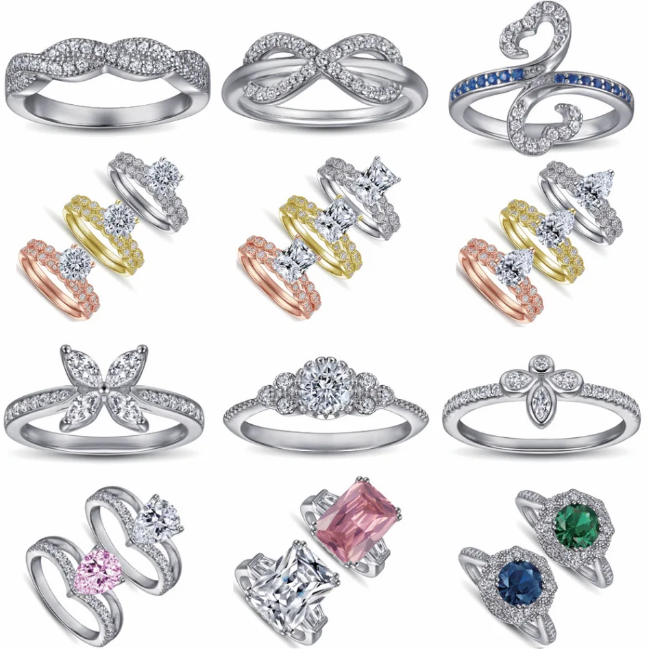 S925 Sterling Silver Women's Fashion Multi-Colored Gem Different Shaps Zirconia Ring rings Luxury Designer
S925 Sterling Silver Women's Fashion Multi-Colored Gem Different Shaps Zirconia Ring rings Luxury Designer