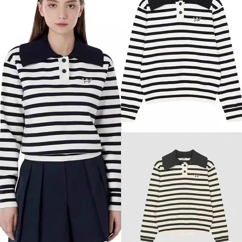 Women's Collared Striped Long-Sleeve Knit Top Casual Sweater for Fall Golf Wear
Women's Collared Striped Long-Sleeve Knit Top Casual Sweater for Fall Golf Wear