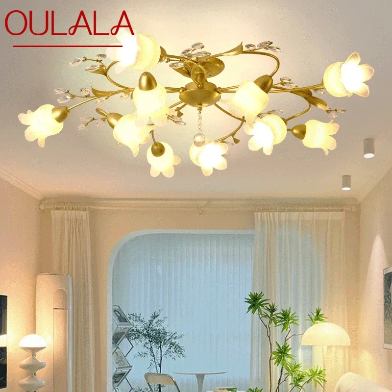 OULALA American Pastoral Ceiling Light French Golden Creativity Flower Living Room Dining Room, Bedroom Home Decoration Lights
OULALA American Pastoral Ceiling Light French Golden Creativity Flower Living Room Dining Room, Bedroom Home Decoration Lights
