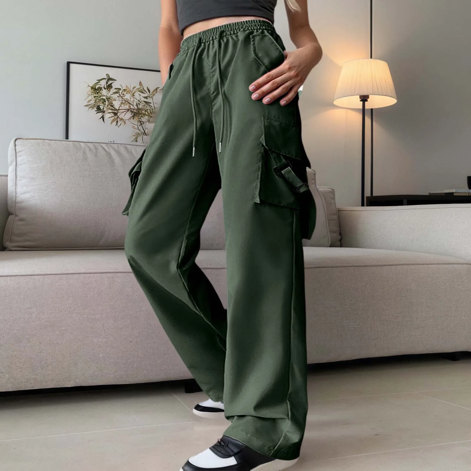 Women Y2K Cargo Pants High Waist Streetwear Hip Hop Trousers Female Big Pockets Casual Low Waist Drawstring Baggy Sweatpants
Women Y2K Cargo Pants High Waist Streetwear Hip Hop Trousers Female Big Pockets Casual Low Waist Drawstring Baggy Sweatpants
