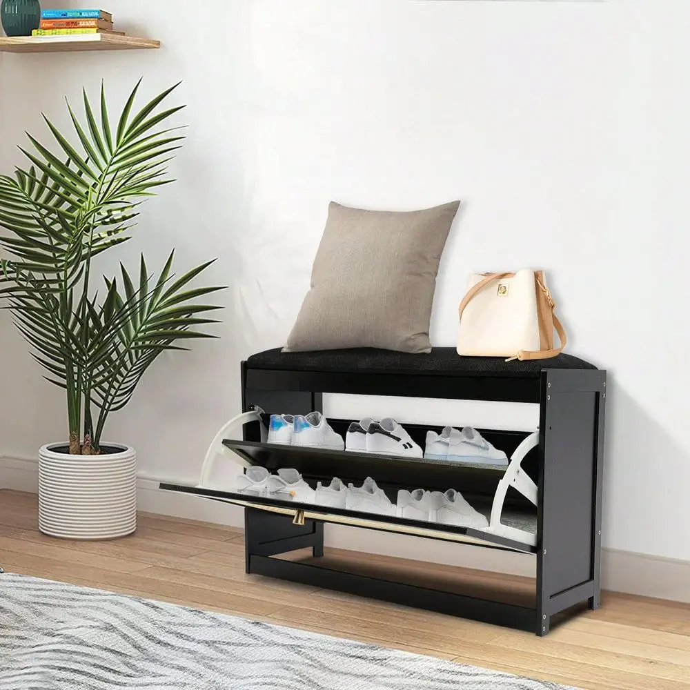 2Tier Bamboo Shoe Bench Shoe Rack Stool With Cushion And Flip Door Shoe Organizer For Entryway Hallway Bedroom Living Room, 220
2Tier Bamboo Shoe Bench Shoe Rack Stool With Cushion And Flip Door Shoe Organizer For Entryway Hallway Bedroom Living Room, 220