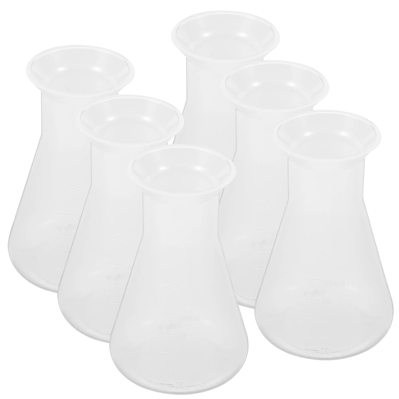 6pcs Plastic Flask Set 100ml Graduated Narrow Neck for Erlenmeyer Flask Plastic Chemical Mixing Storage Conical Flasks
6pcs Plastic Flask Set 100ml Graduated Narrow Neck for Erlenmeyer Flask Plastic Chemical Mixing Storage Conical Flasks