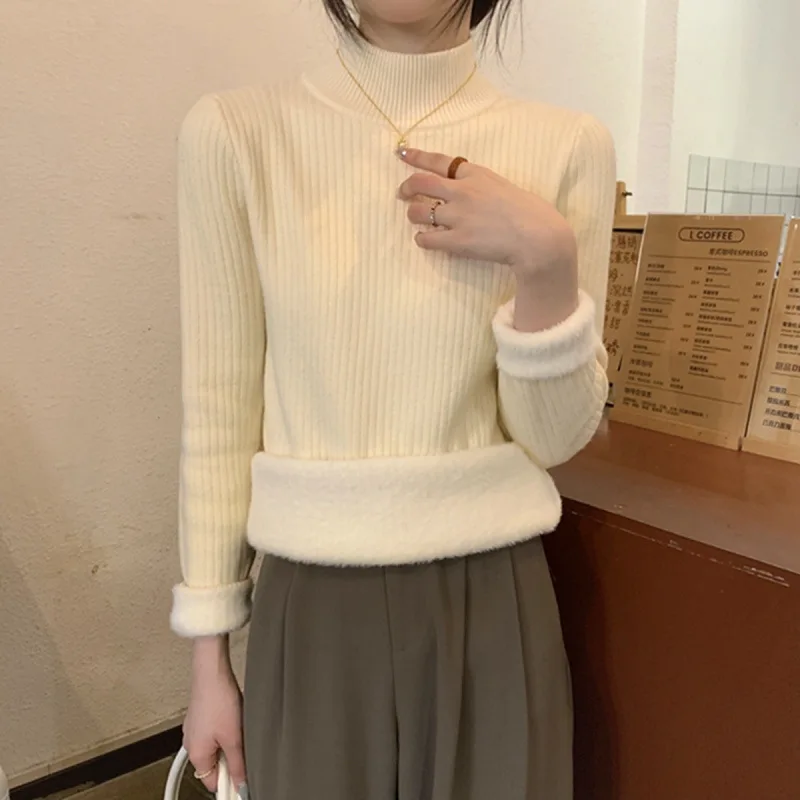 Women's Turtleneck Fitted Knit Base Layer - 2025 Autumn Winter Fleece-Lined Water Mink Fleece Sweater, Stylish Slim-Fit Inner We
Women's Turtleneck Fitted Knit Base Layer - 2025 Autumn Winter Fleece-Lined Water Mink Fleece Sweater, Stylish Slim-Fit Inner We