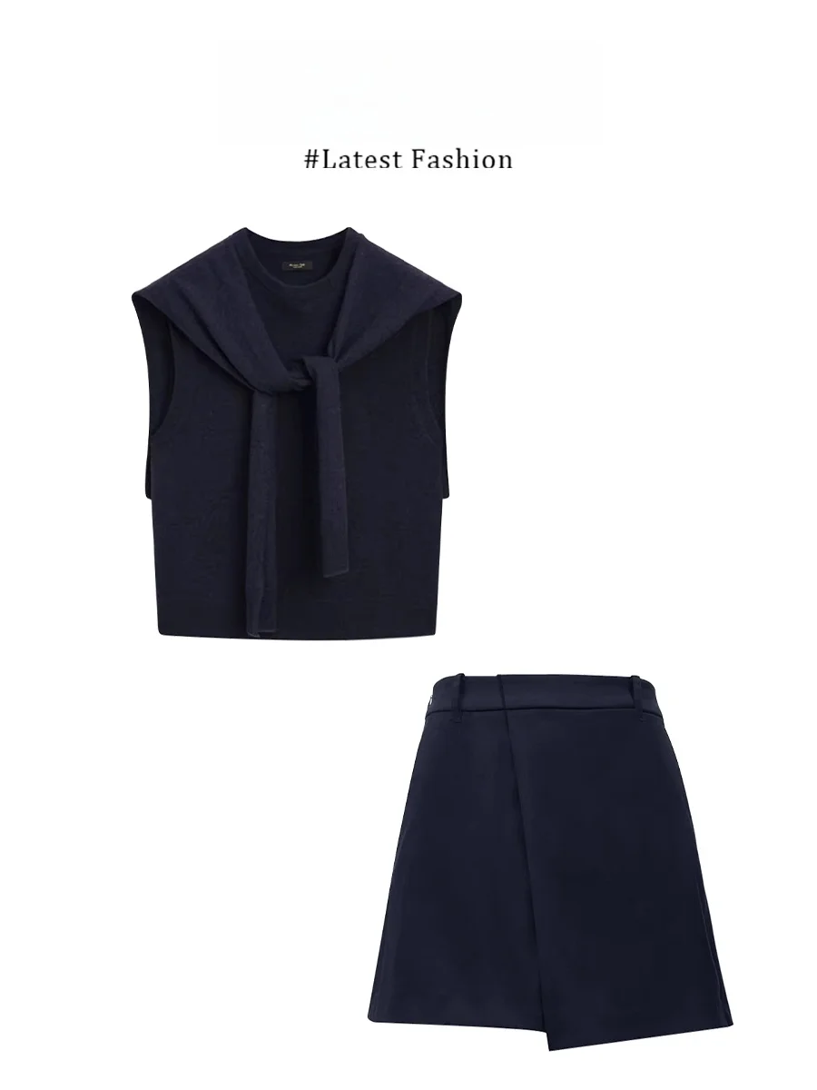 Parkyeon Preppy Style High Waist A-Line Skirt Set Sleeveless Vest with Shawl Summer Casual Wear for Women
Parkyeon Preppy Style High Waist A-Line Skirt Set Sleeveless Vest with Shawl Summer Casual Wear for Women