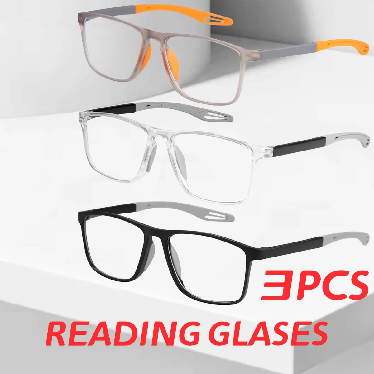 3pcs Blue Light Blocking Reading Glasses Flexible Frame Unisex Sport & Reading Friendly +1.0 to +3.0 Magnification
3pcs Blue Light Blocking Reading Glasses Flexible Frame Unisex Sport & Reading Friendly +1.0 to +3.0 Magnification