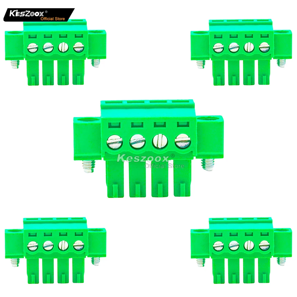 5 PCS 3.81mm 4 Pin Phoenix Type Connector Green PCB Screw Plug Terminal Block 4 Pole with Screwable Flanges
5 PCS 3.81mm 4 Pin Phoenix Type Connector Green PCB Screw Plug Terminal Block 4 Pole with Screwable Flanges