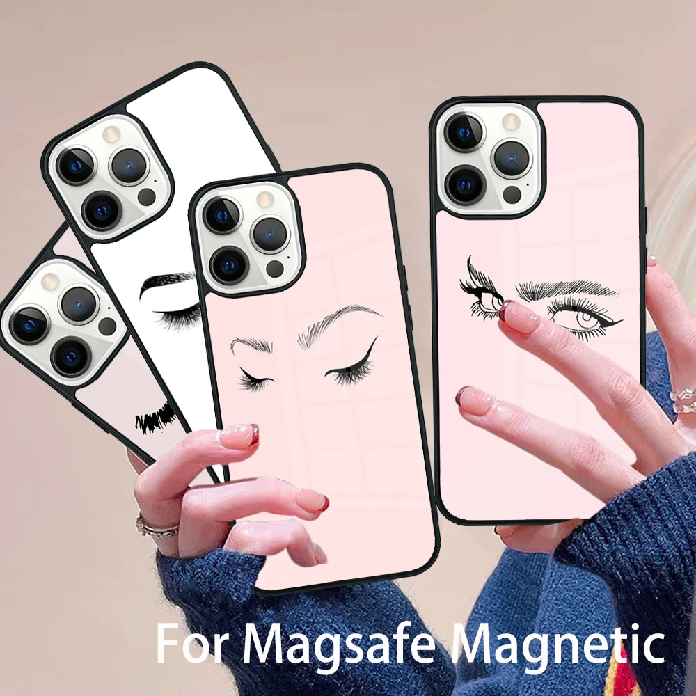 Eyes Eyelash Aesthetic Phone Case Magesafe Magnetic Wireless Charge Cover For IPhone 16 11 12 13 14 15 Pro Max Plus Mini
Eyes Eyelash Aesthetic Phone Case Magesafe Magnetic Wireless Charge Cover For IPhone 16 11 12 13 14 15 Pro Max Plus Mini