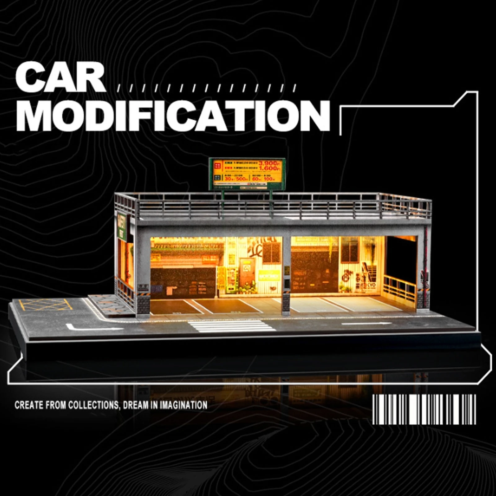 1/64 Scale LED Light Garage Diorama Model Simulation Parking Scene Display Case for Diecast Car Collection
1/64 Scale LED Light Garage Diorama Model Simulation Parking Scene Display Case for Diecast Car Collection