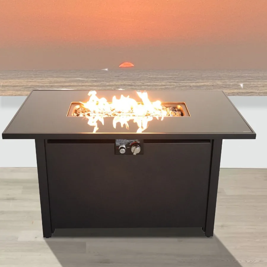 Outdoor fire pit table for patio use, steel material, black color, includes lid for safety and versatility
Outdoor fire pit table for patio use, steel material, black color, includes lid for safety and versatility