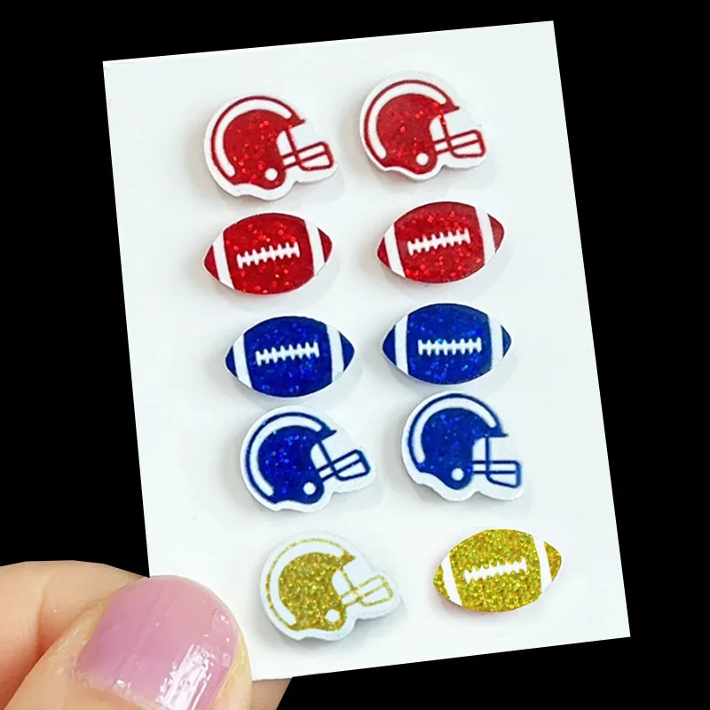 10 Pairs Unique Small Glitter Acrylic Football Helmet Sports Stud Earrings Spring Summer Wholesale Gifts Wholesale
10 Pairs Unique Small Glitter Acrylic Football Helmet Sports Stud Earrings Spring Summer Wholesale Gifts Wholesale