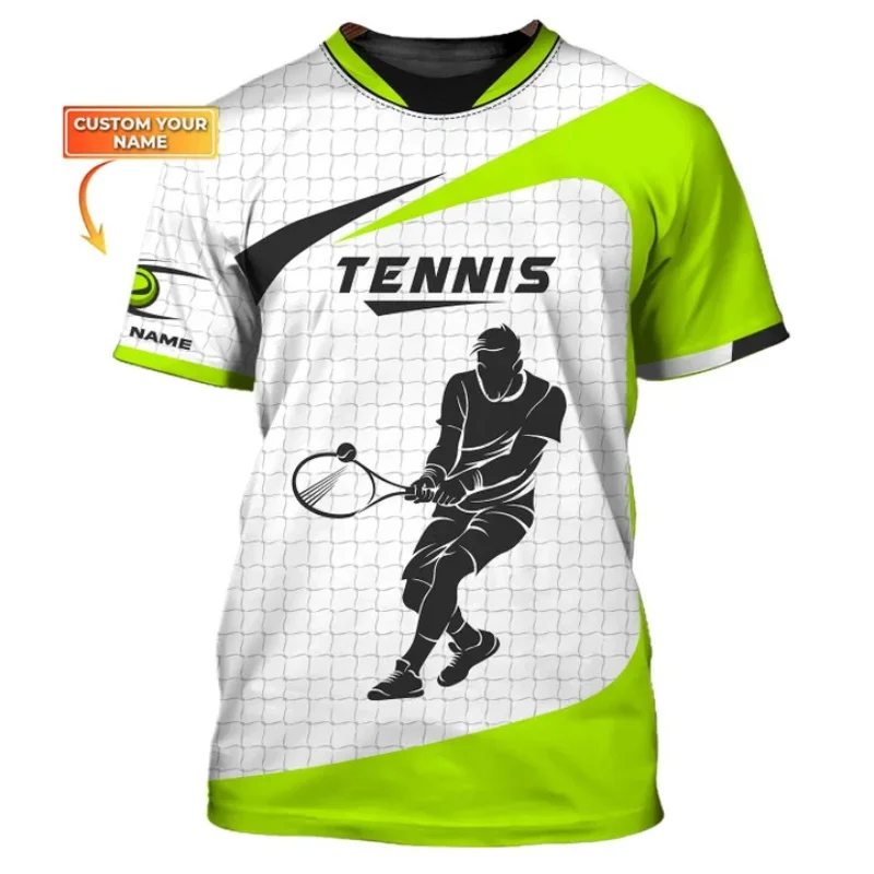 Summer Custom Name Men's T-Shirt Tennis Pattern Full Print Short Sleeve For Man Sports Casual Breathable Loose Crew Neck Tops
Summer Custom Name Men's T-Shirt Tennis Pattern Full Print Short Sleeve For Man Sports Casual Breathable Loose Crew Neck Tops