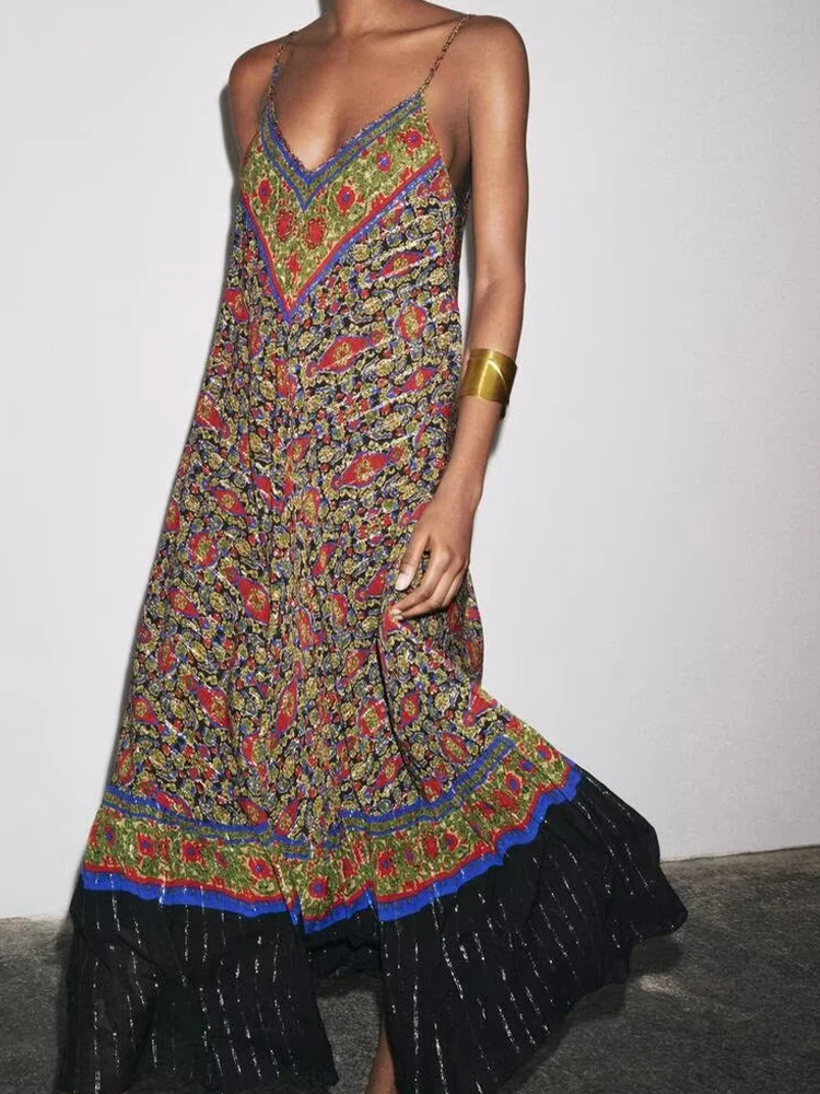 European and American style women's summer new fashion trend personality temperament V-neck sleeveless loose slim print dress
European and American style women's summer new fashion trend personality temperament V-neck sleeveless loose slim print dress