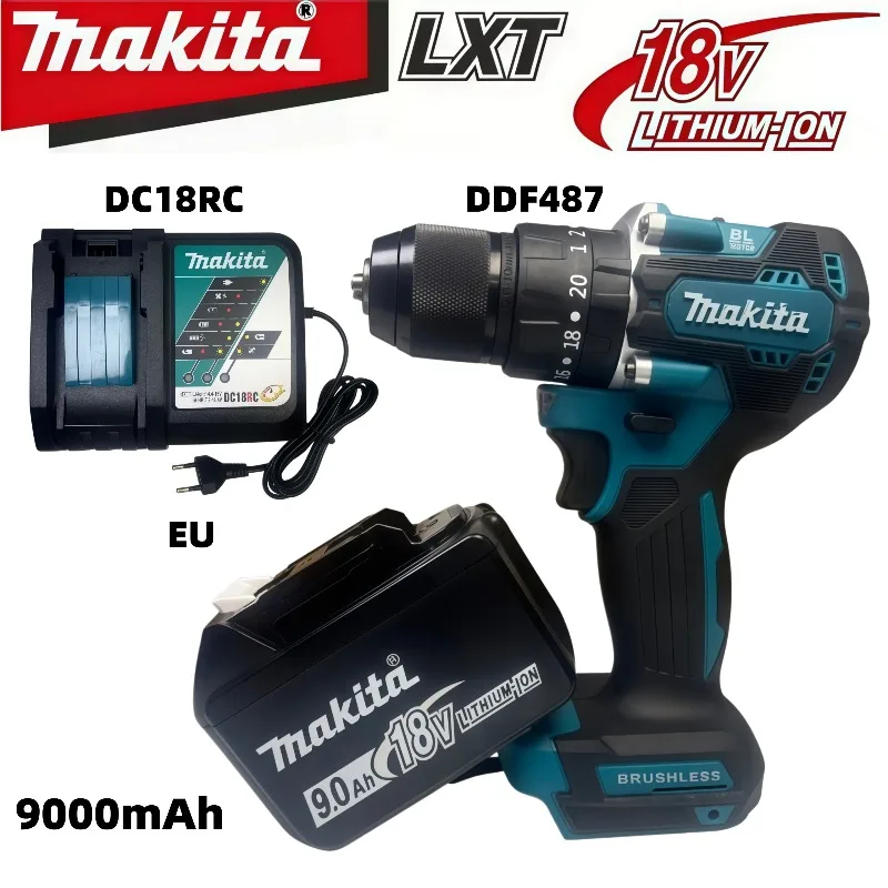 Makita 100% Original DDF487 18V Li-ion Rechargeable Hand Drill,9.0Ah Battery & Charger for Household Power Tools
Makita 100% Original DDF487 18V Li-ion Rechargeable Hand Drill,9.0Ah Battery & Charger for Household Power Tools