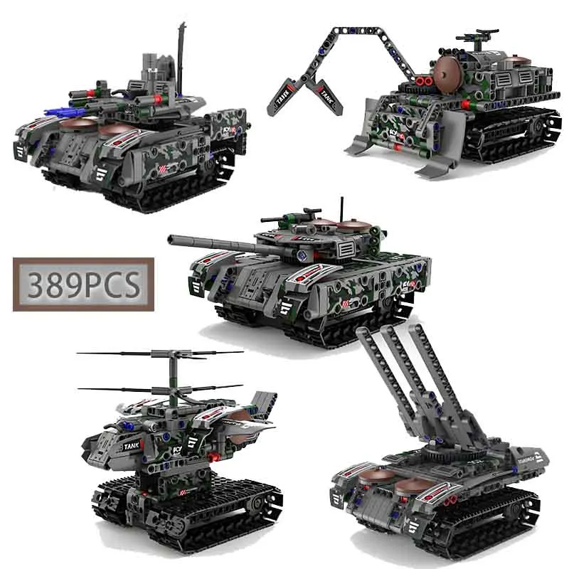 MOC 5 in 1 Creative Electric Deformation RC Tank Building Blocks Helicopteranti-aircraft Gun Children's Puzzle Toy Birthday Gift
MOC 5 in 1 Creative Electric Deformation RC Tank Building Blocks Helicopteranti-aircraft Gun Children's Puzzle Toy Birthday Gift