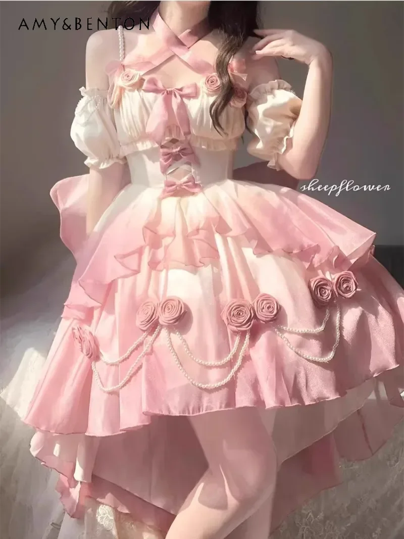 Japanese Summer Gradual Change Powder Tube Top Bow Waist Thin Fashion Versatile Fluffy Dress For Women
Japanese Summer Gradual Change Powder Tube Top Bow Waist Thin Fashion Versatile Fluffy Dress For Women