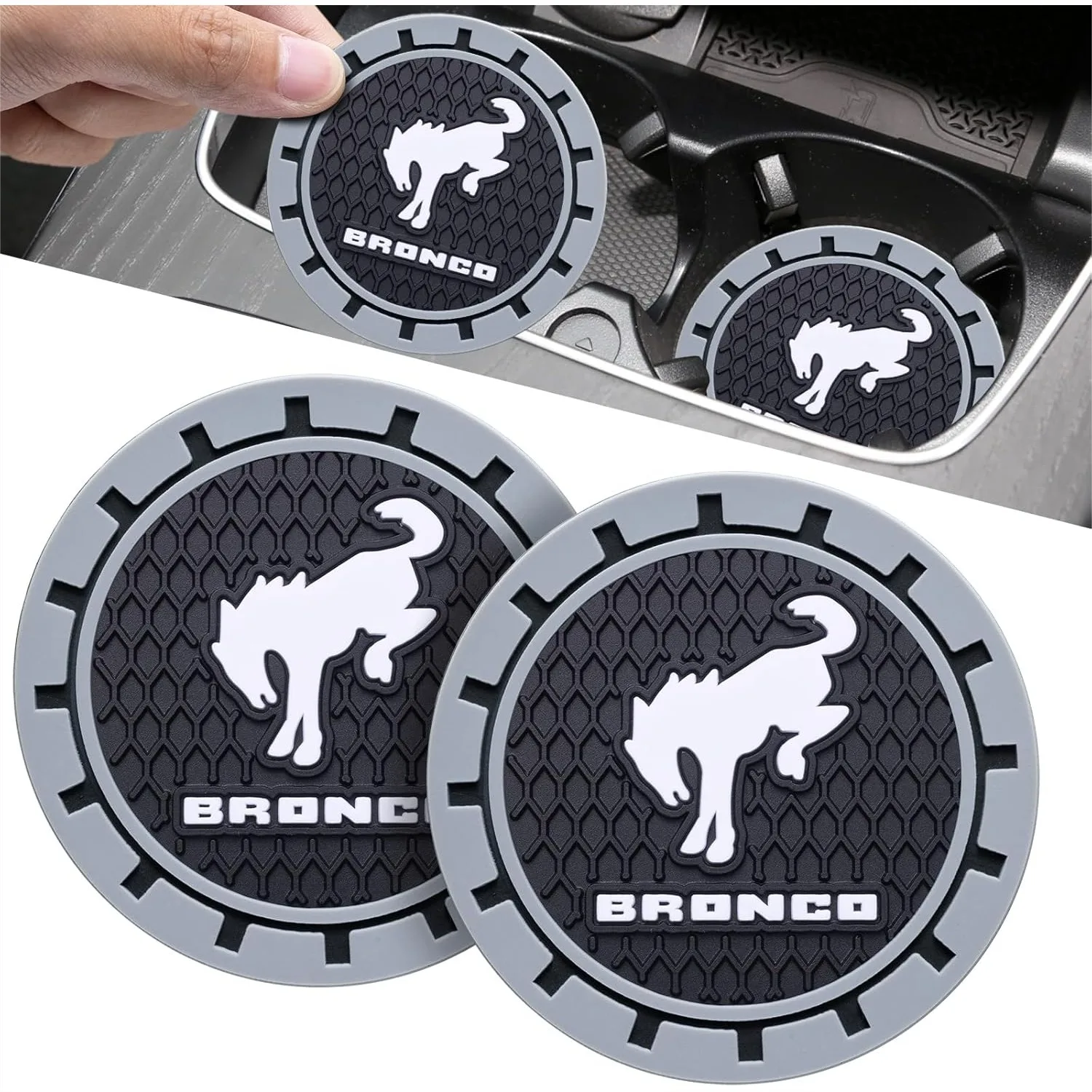 Silicone Cup Holder Coaster for Ford Bronco Interior Accessories, Recessed Design 2.75in 2-Pack - Secure and Convenient
Silicone Cup Holder Coaster for Ford Bronco Interior Accessories, Recessed Design 2.75in 2-Pack - Secure and Convenient