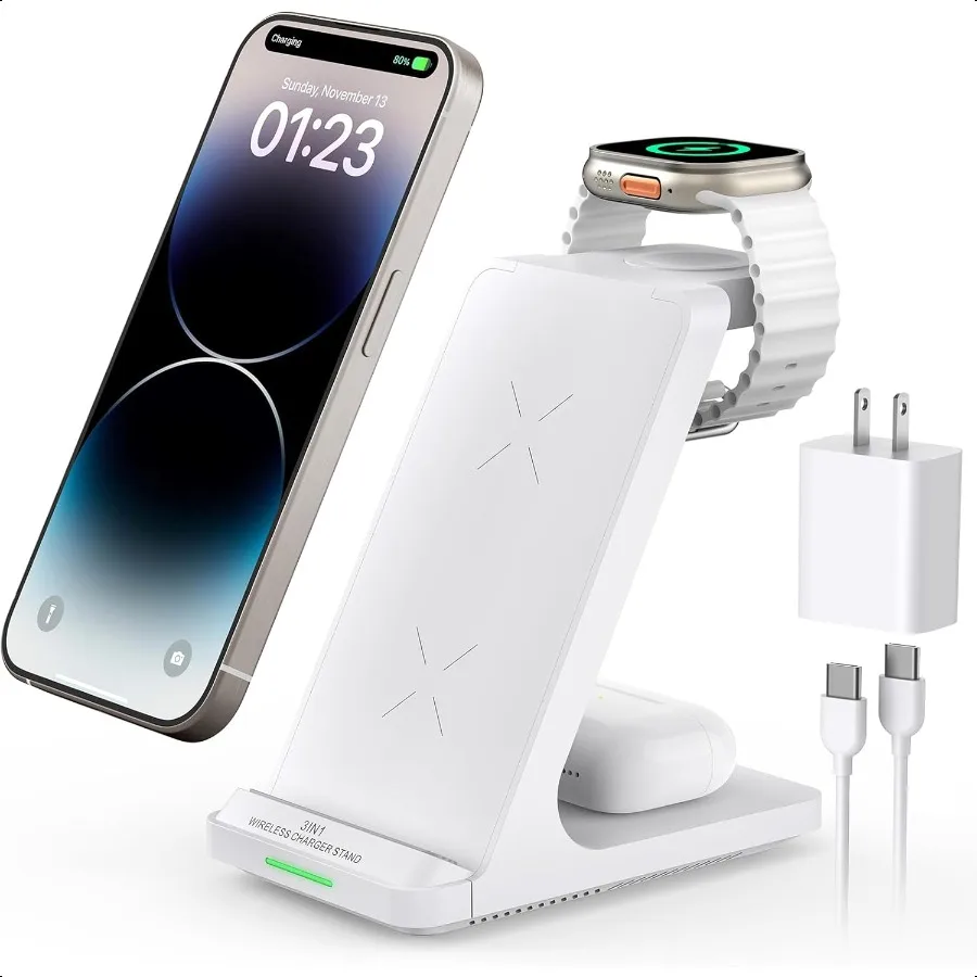 Wirel Charging Station 3 in 1 Fast Wirel Charger Stand for Multiple Devices Apple Watch Ultra Series 10 9 8 7 6 SE 5 4 3 2 iPho
Wirel Charging Station 3 in 1 Fast Wirel Charger Stand for Multiple Devices Apple Watch Ultra Series 10 9 8 7 6 SE 5 4 3 2 iPho