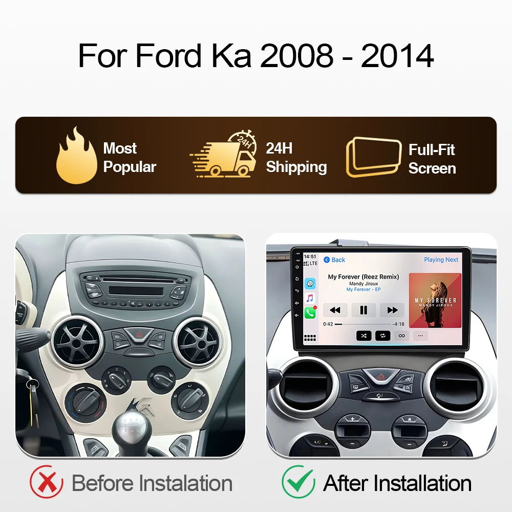 Car Radio For Ford Ka 2008 2009 2010 2011 2012 2013 2014 Carplay Android Auto Stereo Player Multimedia GPS Navigation DSP Screen
Car Radio For Ford Ka 2008 2009 2010 2011 2012 2013 2014 Carplay Android Auto Stereo Player Multimedia GPS Navigation DSP Screen