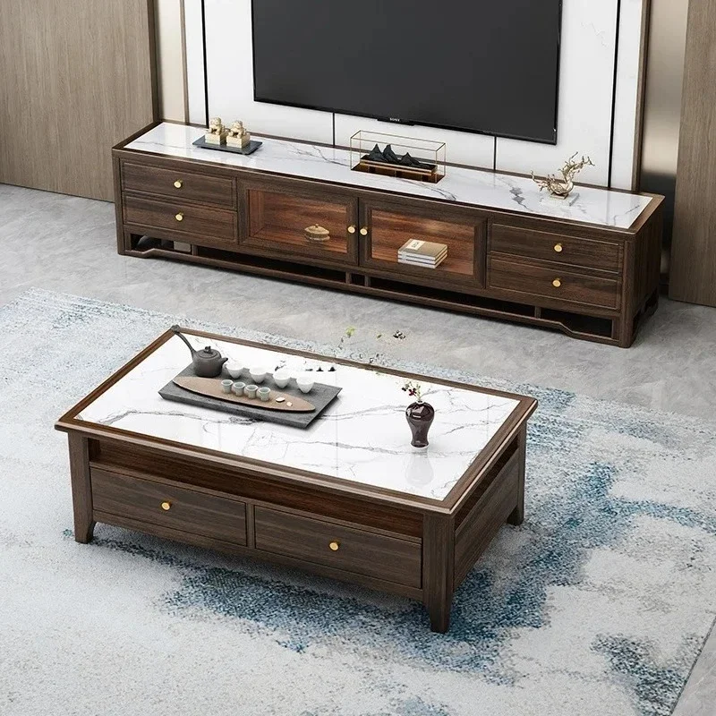 New Chinese rock panel TV cabinet coffee table living room solid wood floor cabinet
New Chinese rock panel TV cabinet coffee table living room solid wood floor cabinet