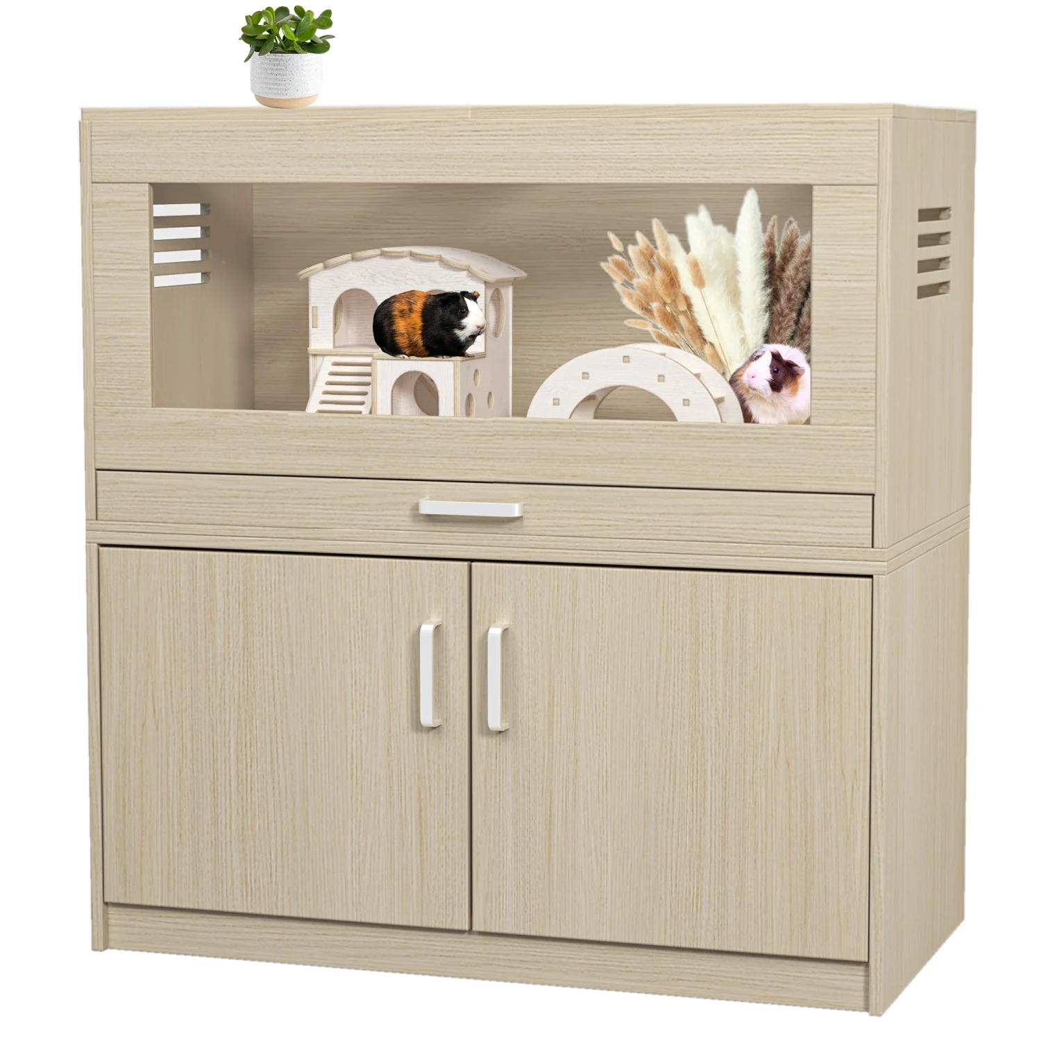 Large Wood Rat Cage with Storage Cabinet, Guinea Pig Hutch, Bridge, Acrylic Panels - X-Large Habitat (31.50" L x 15.75" W x 32.2
Large Wood Rat Cage with Storage Cabinet, Guinea Pig Hutch, Bridge, Acrylic Panels - X-Large Habitat (31.50" L x 15.75" W x 32.2