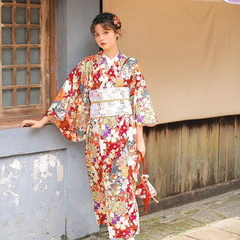 Women's Traditional Japanese Furisode Kimono Dark Red Floral Yukata Halloween Cosplay Costume Vintage Style Long Dress
Women's Traditional Japanese Furisode Kimono Dark Red Floral Yukata Halloween Cosplay Costume Vintage Style Long Dress
