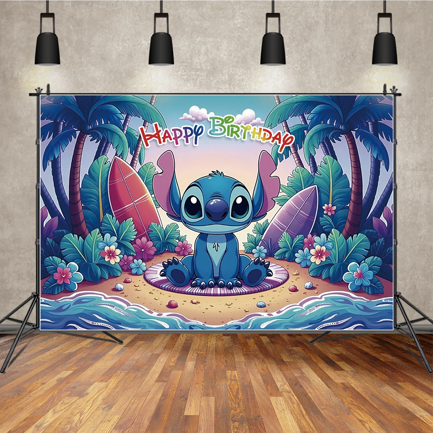 Happy Birthday Lilo & Stitch Photography Backdrop Beach Tropical Trees Portrait Background Baby Studio Party Decor Props
Happy Birthday Lilo & Stitch Photography Backdrop Beach Tropical Trees Portrait Background Baby Studio Party Decor Props