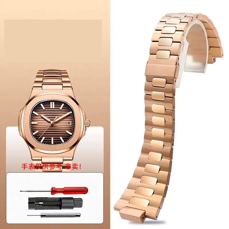 25x13mm Solid Stainless Steel Bracelet 316L Watch Strap For Patek Philippe Nautilus 5711/5712/1A010/5726 Silver Rose Metal Band
25x13mm Solid Stainless Steel Bracelet 316L Watch Strap For Patek Philippe Nautilus 5711/5712/1A010/5726 Silver Rose Metal Band