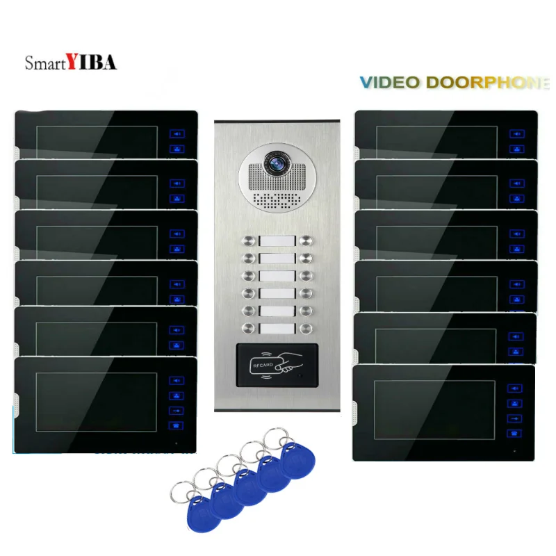 12 Units Video Intercom Door Phone Doorbell System Touch Key Monitor RFID Unlock Camera Building Intercom System
12 Units Video Intercom Door Phone Doorbell System Touch Key Monitor RFID Unlock Camera Building Intercom System