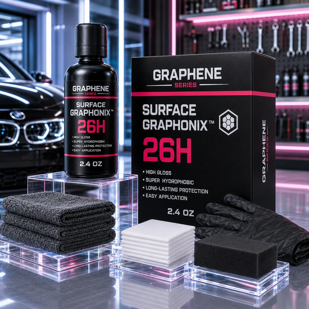 26H Professional Graphene Ceramic Coating for Cars 10+ Years Protection Hydrophobic Scratch UV Resistant High Gloss Finish
26H Professional Graphene Ceramic Coating for Cars 10+ Years Protection Hydrophobic Scratch UV Resistant High Gloss Finish