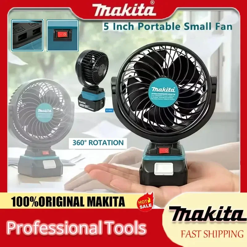 Makita Cordless Green Portable Fan Outdoor Camping Desktop 5inch Table Fan USB TypeC, Portable Speed Wind Adjustment For 18V
Makita Cordless Green Portable Fan Outdoor Camping Desktop 5inch Table Fan USB TypeC, Portable Speed Wind Adjustment For 18V