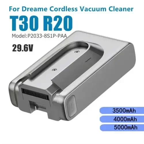 Original 5000mAh Replacement Battery for Dreame T30 R20 Cordless Vacuum Cleaner Rechargeable Removable Cordless Extra Battery
Original 5000mAh Replacement Battery for Dreame T30 R20 Cordless Vacuum Cleaner Rechargeable Removable Cordless Extra Battery