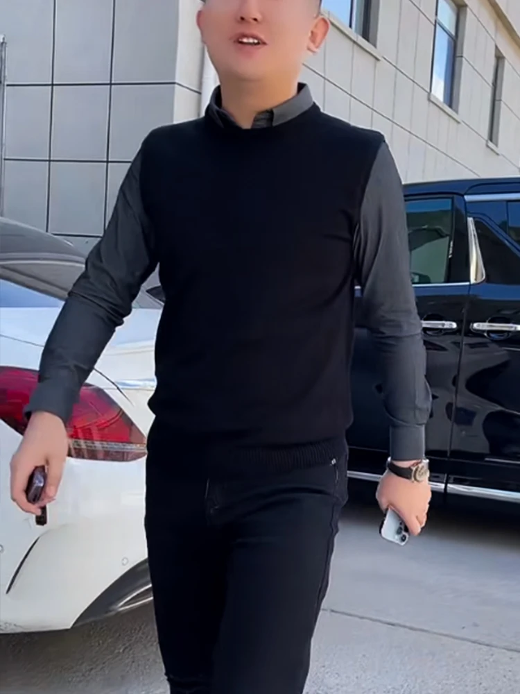 Autumn Winter Men's Knitted irt Slim Fit Casual Collar Top Youth Versatile Fake Two-Piece Sweater Faionable Ci Sle Lo...
Autumn Winter Men's Knitted irt Slim Fit Casual Collar Top Youth Versatile Fake Two-Piece Sweater Faionable Ci Sle Lo...