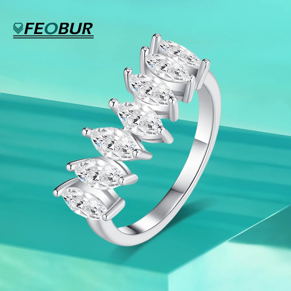 FEOBUR 3*6 мм кольцо с муассанитом огранки маркизы для женщин обручальное кольцо Half Eternity из стерлингового серебра 925 пробы с бриллиантом и сертификатом
FEOBUR 3*6 мм кольцо с муассанитом огранки маркизы для женщин обручальное кольцо Half Eternity из стерлингового серебра 925 пробы с бриллиантом и сертификатом