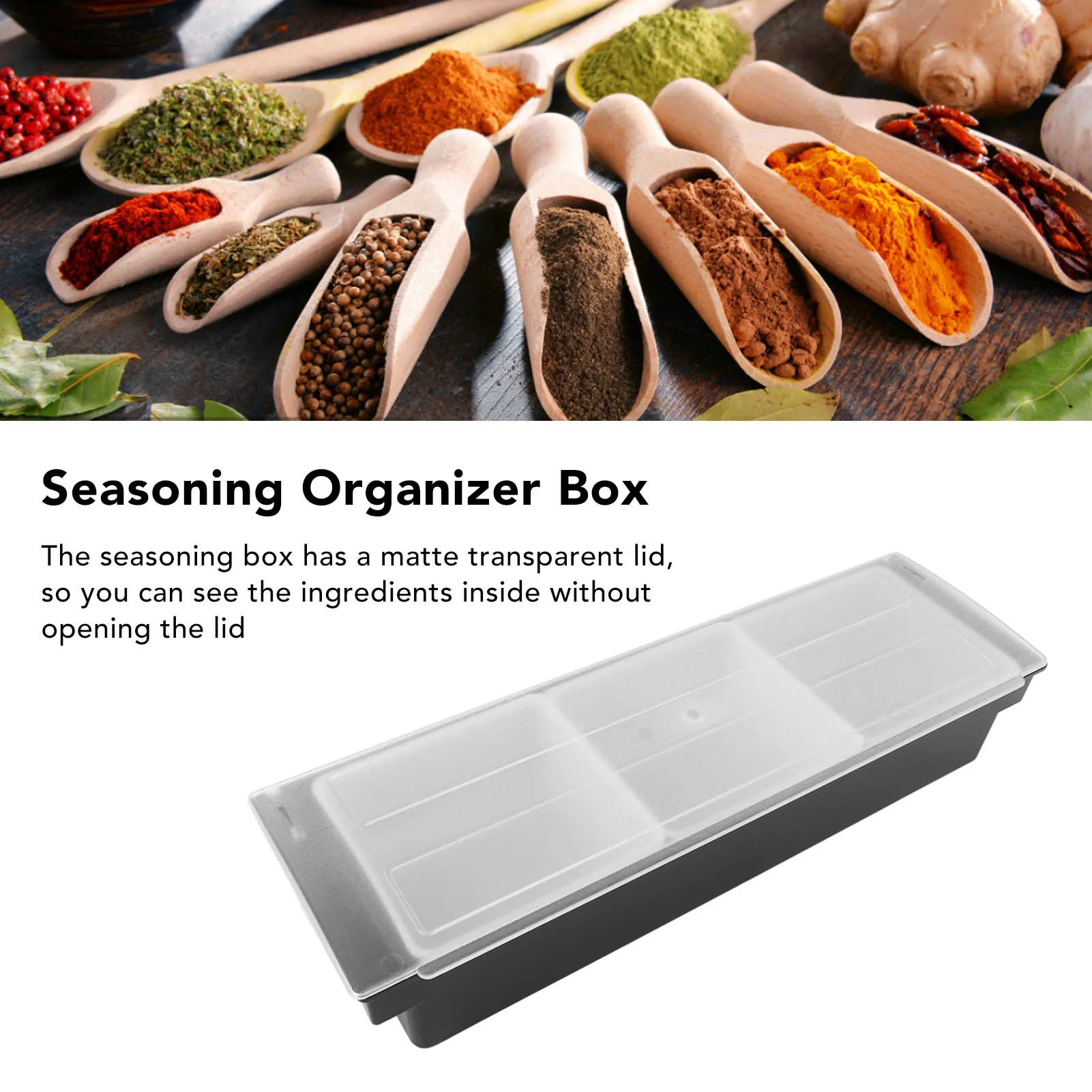 Kitchen Seasoning Box with Cover Multi Grids Spice Box for Home Salt Sugar Nut Candy Dried Fruit Black Seasoning Condiment Jars
Kitchen Seasoning Box with Cover Multi Grids Spice Box for Home Salt Sugar Nut Candy Dried Fruit Black Seasoning Condiment Jars