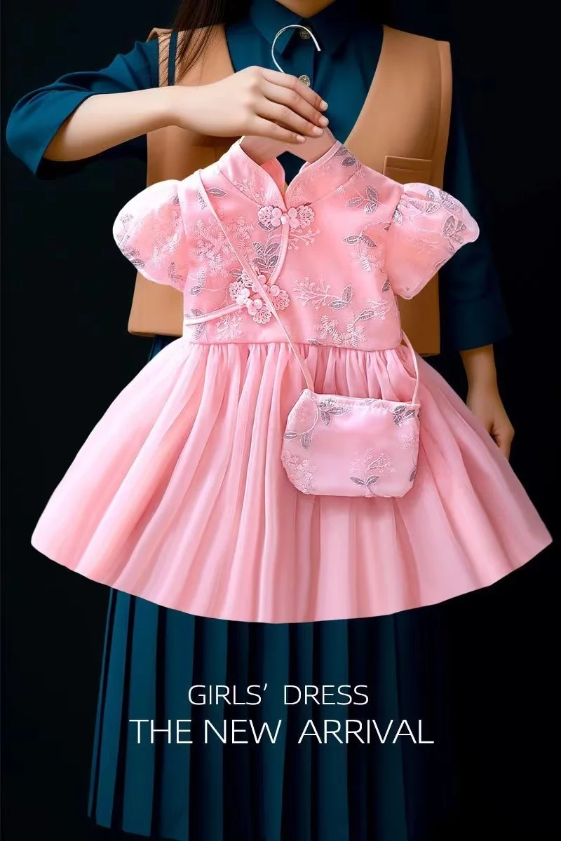 Girl's Qi Pao Chinese Style One Year Old Retro Dress Baby Tang Costume Princess Dress Girl's Short Sleeved Western-Style Dress
Girl's Qi Pao Chinese Style One Year Old Retro Dress Baby Tang Costume Princess Dress Girl's Short Sleeved Western-Style Dress