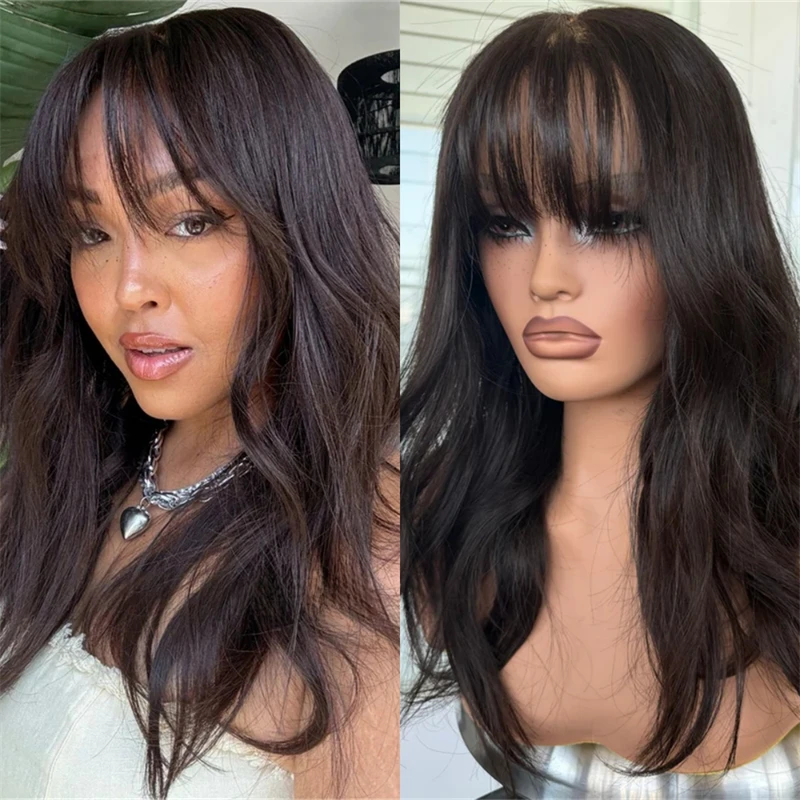20-дюймовый бесклеевой парик HD с кружевным верхом и челкой для чернокожих женщин, натуральная бахрома, 100% мягкие синтетические кружевные парики, черный, коричневый, карамельный парик
20-дюймовый бесклеевой парик HD с кружевным верхом и челкой для чернокожих женщин, натуральная бахрома, 100% мягкие синтетические кружевные парики, черный, коричневый, карамельный парик