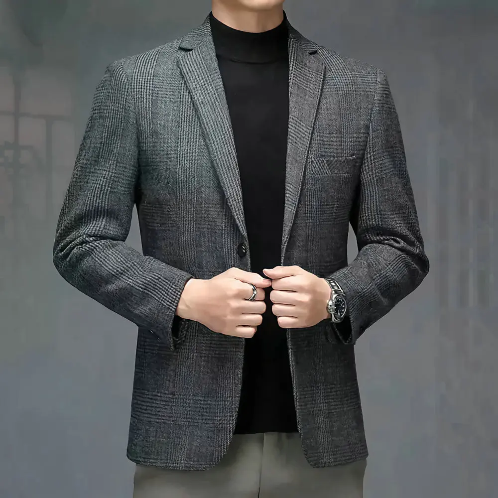 Men's Plaid Wool Blazer Smart Casual Gray Camel Navy Blue Checked Pattern Woolen Blend Jacket Suit Old Money Outfits Ideas 2025
Men's Plaid Wool Blazer Smart Casual Gray Camel Navy Blue Checked Pattern Woolen Blend Jacket Suit Old Money Outfits Ideas 2025