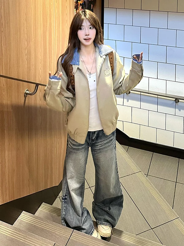 Ретро-джинсы в американском стиле, с высокой талией, свободные, прямые, в пол, женские, осень 2025, новинка, повседневные, в стиле Treetop
Ретро-джинсы в американском стиле, с высокой талией, свободные, прямые, в пол, женские, осень 2025, новинка, повседневные, в стиле Treetop